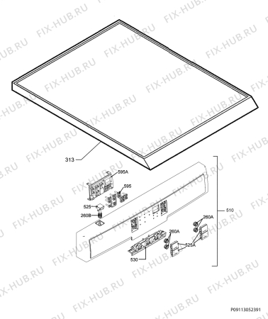 Взрыв-схема посудомоечной машины Rex Electrolux RSF6550ROX - Схема узла Command panel 037